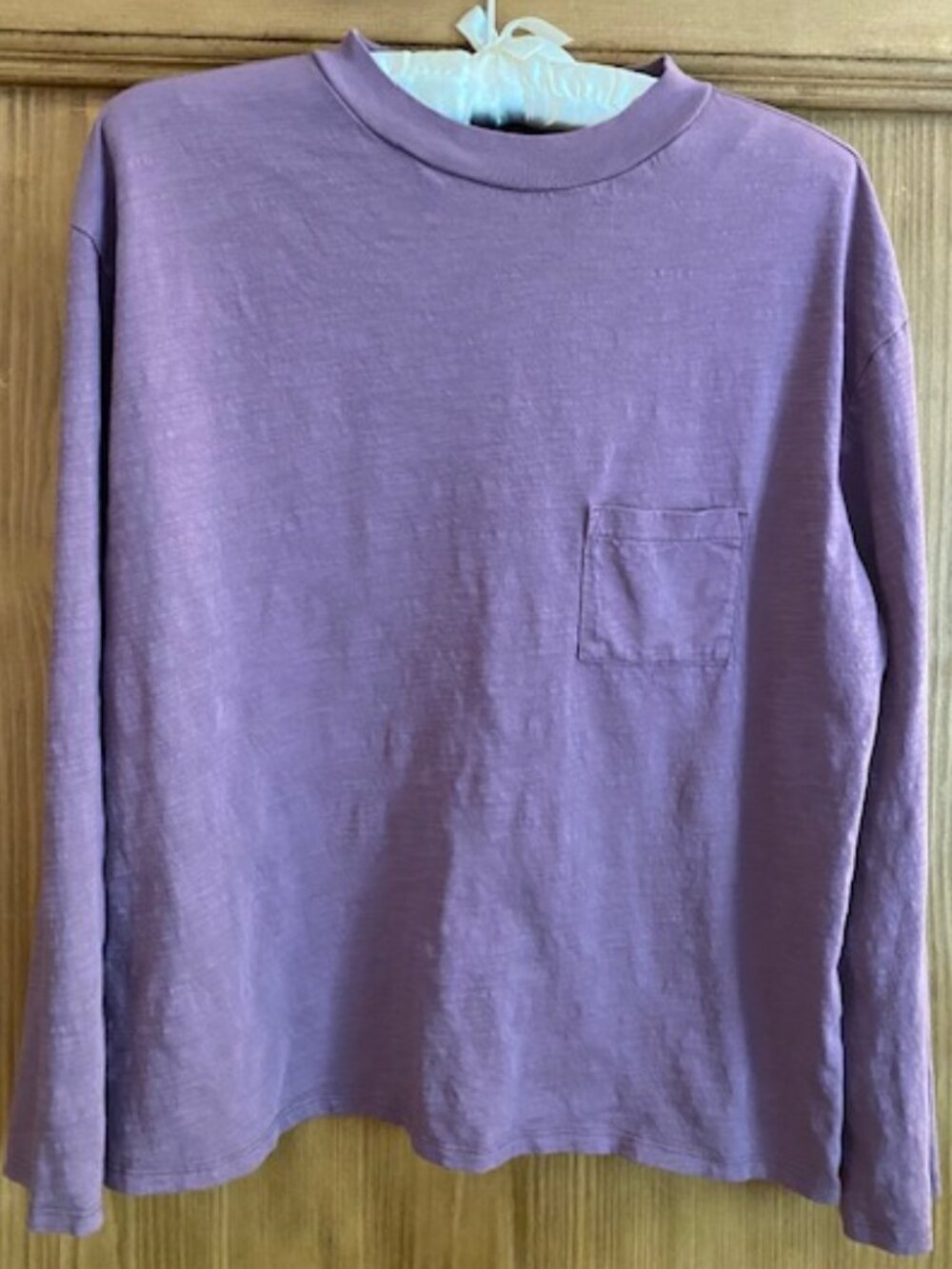 Garnet Hill Weekender Mock-Neck Long-Sleeve Tee - SZ MEDIUM - LAVENDER